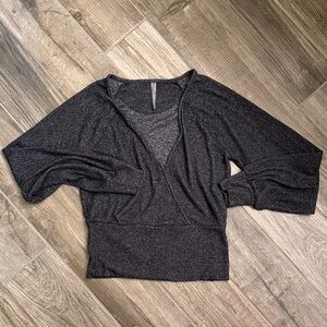 Anthropologie Charcoal V-Neck Sweater